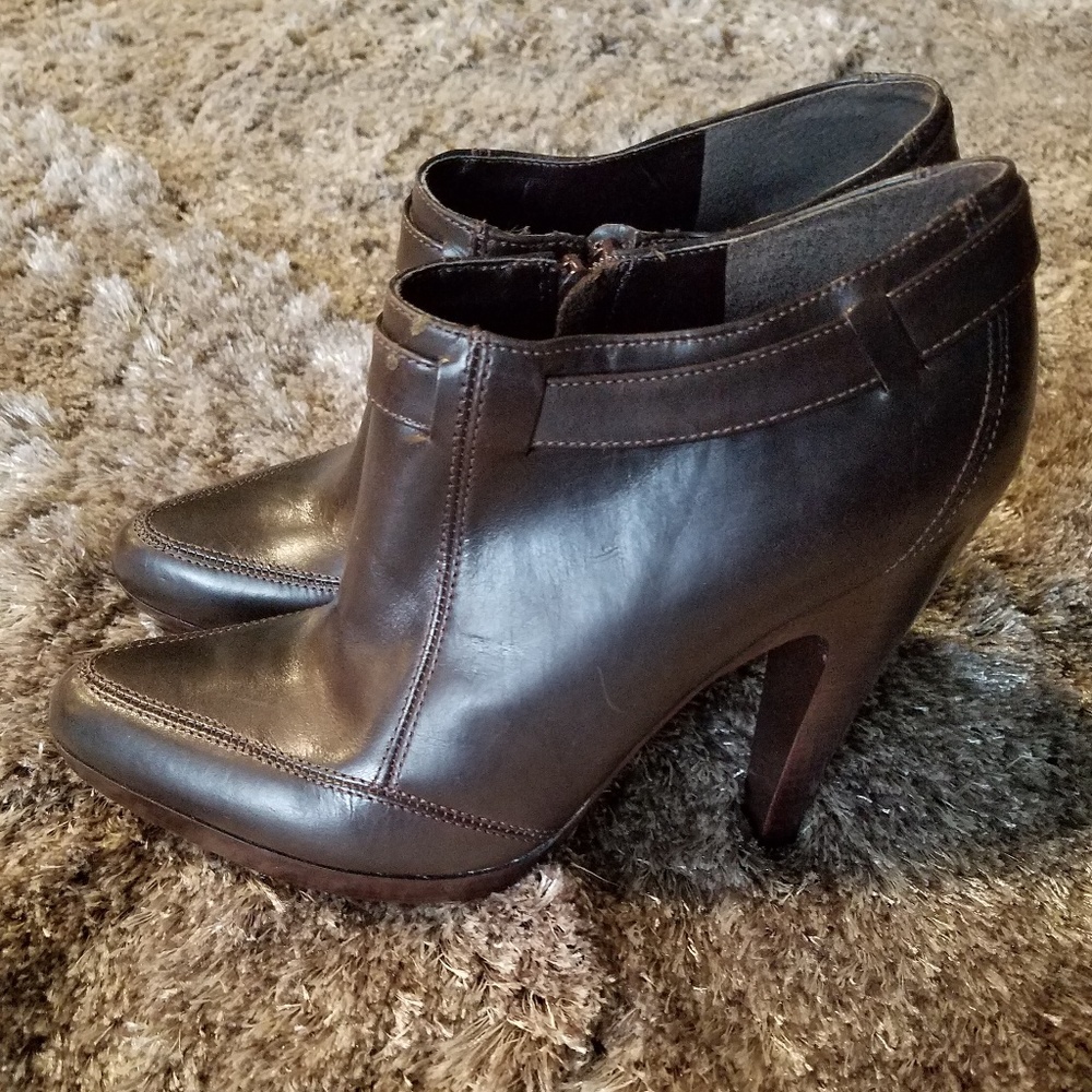 Anne Klein dark brown booties
